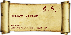 Ortner Viktor névjegykártya